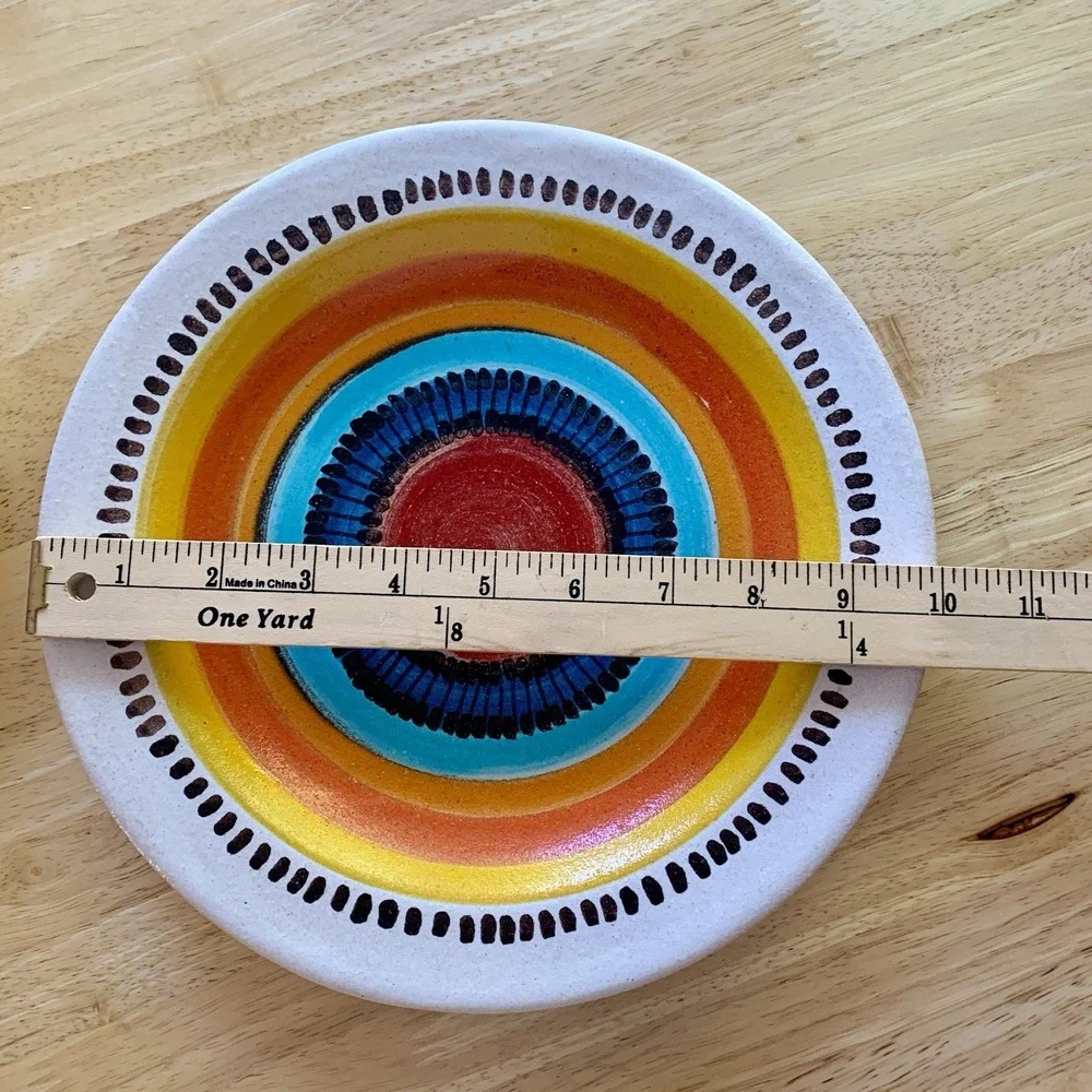 Vtg DeSimone Ceramic Pottery Plates Hand Painted Signed Italy De Simone MCM 60s